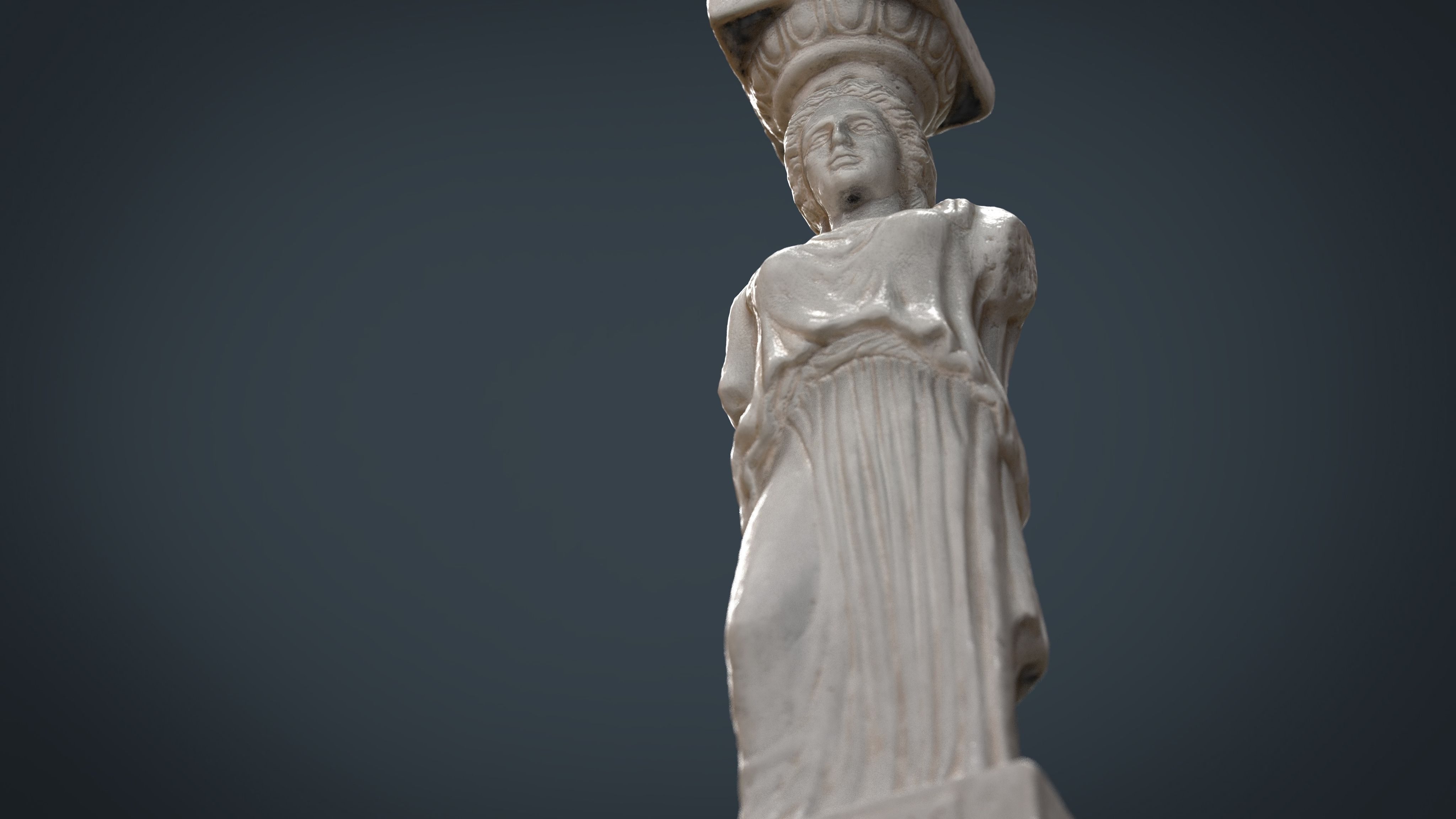 Caryatid Column Statue Low-poly 3D model_5