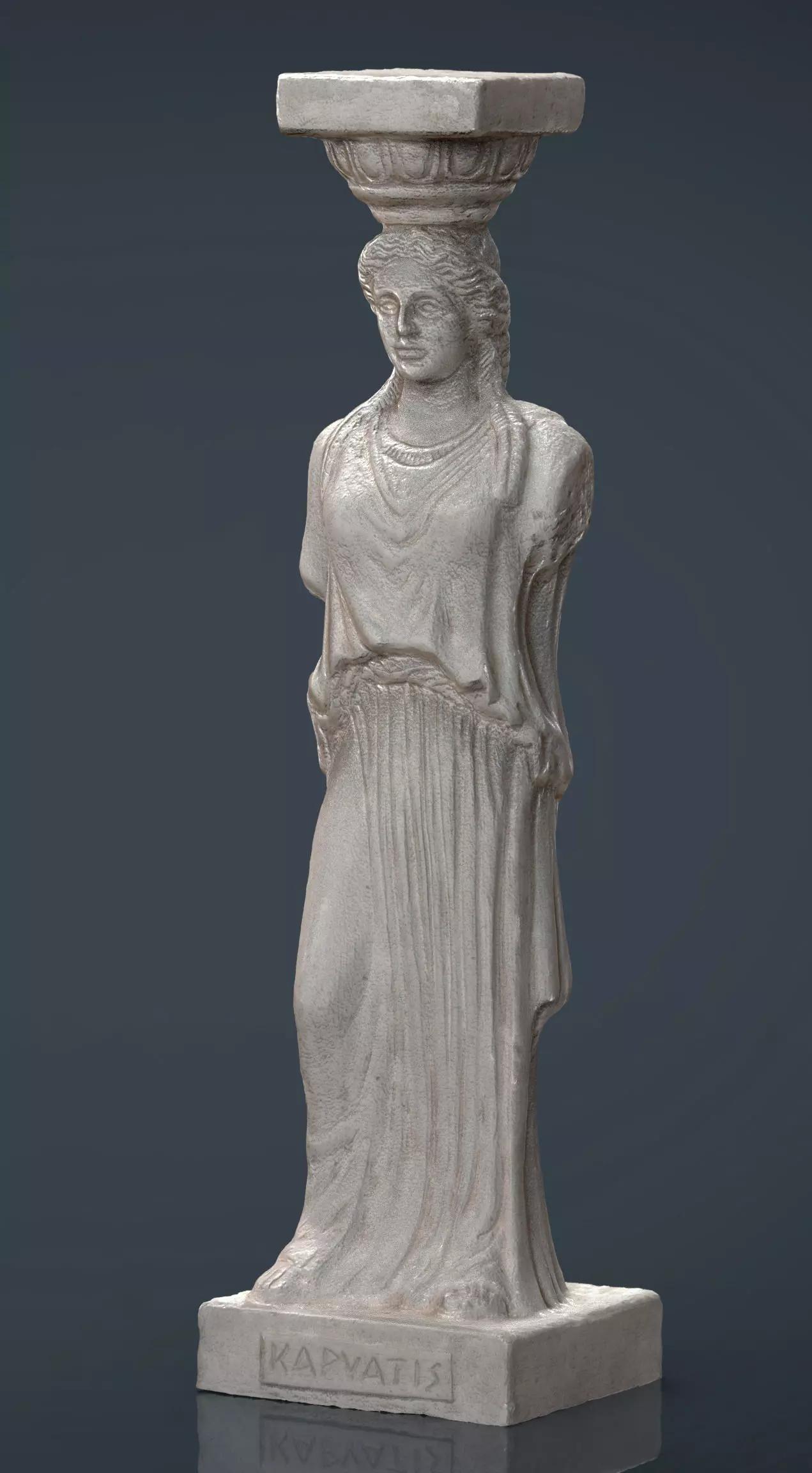 Caryatid Column Statue Low-poly 3D model_0