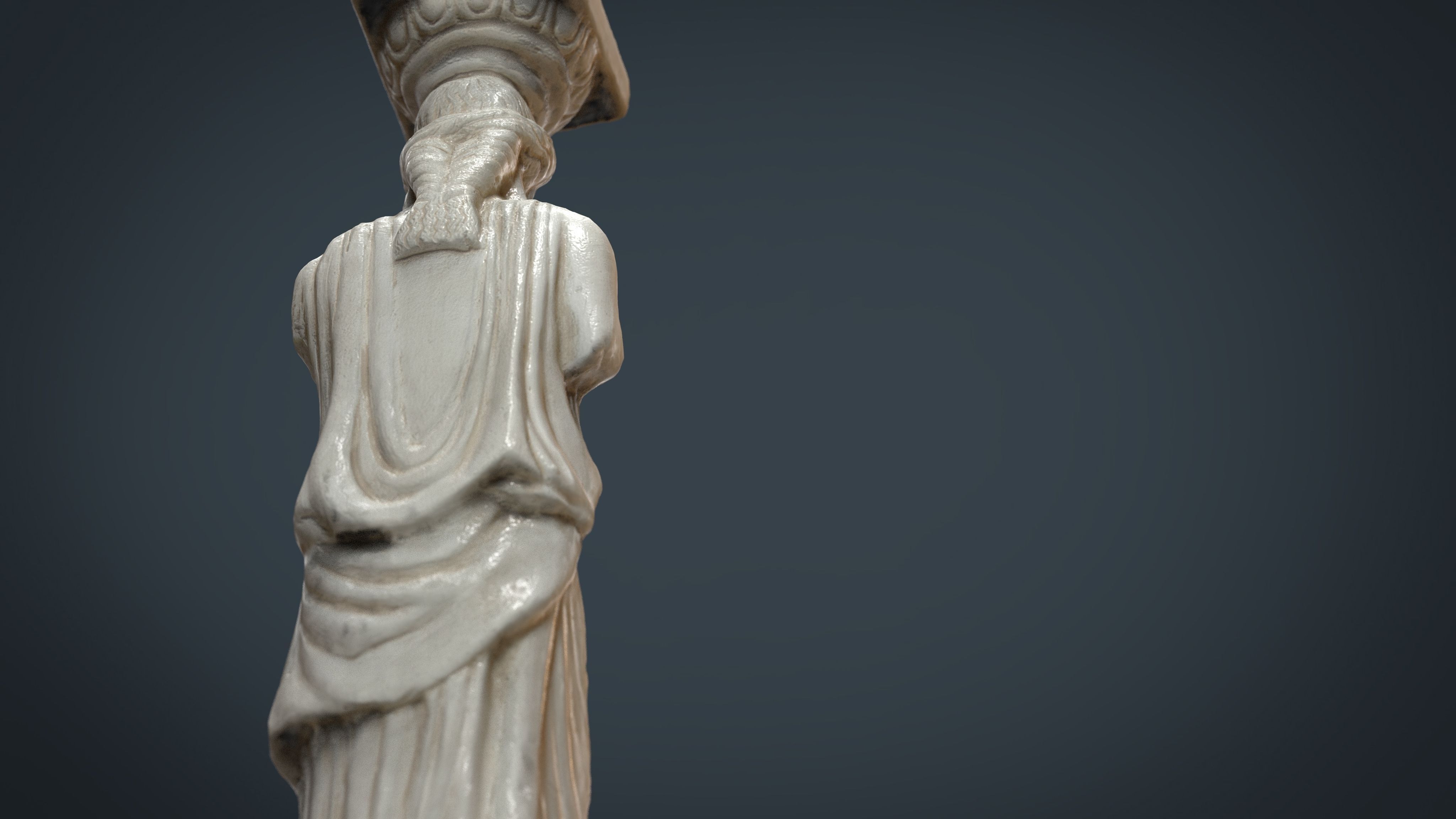 Caryatid Column Statue Low-poly 3D model_2