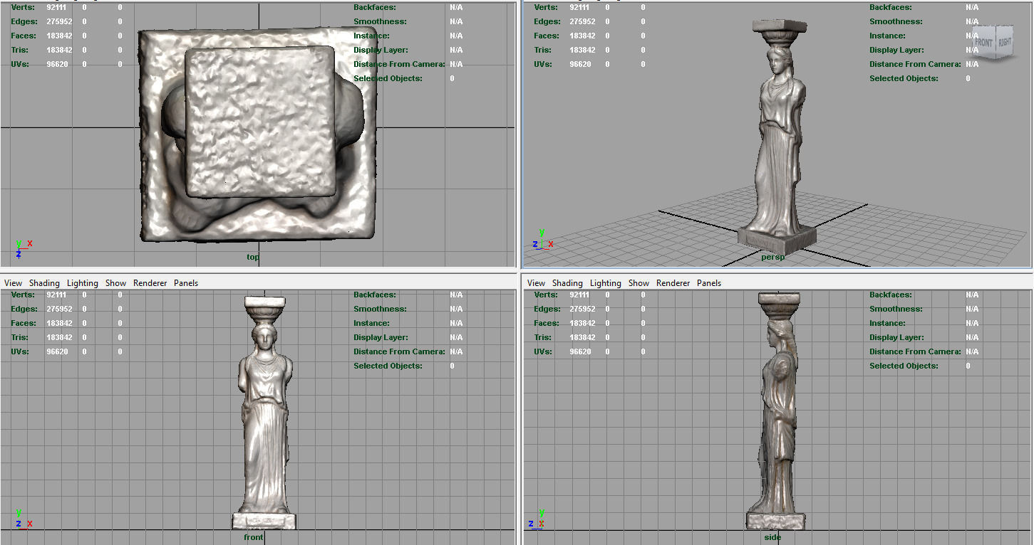 Caryatid Column Statue Low-poly 3D model_8