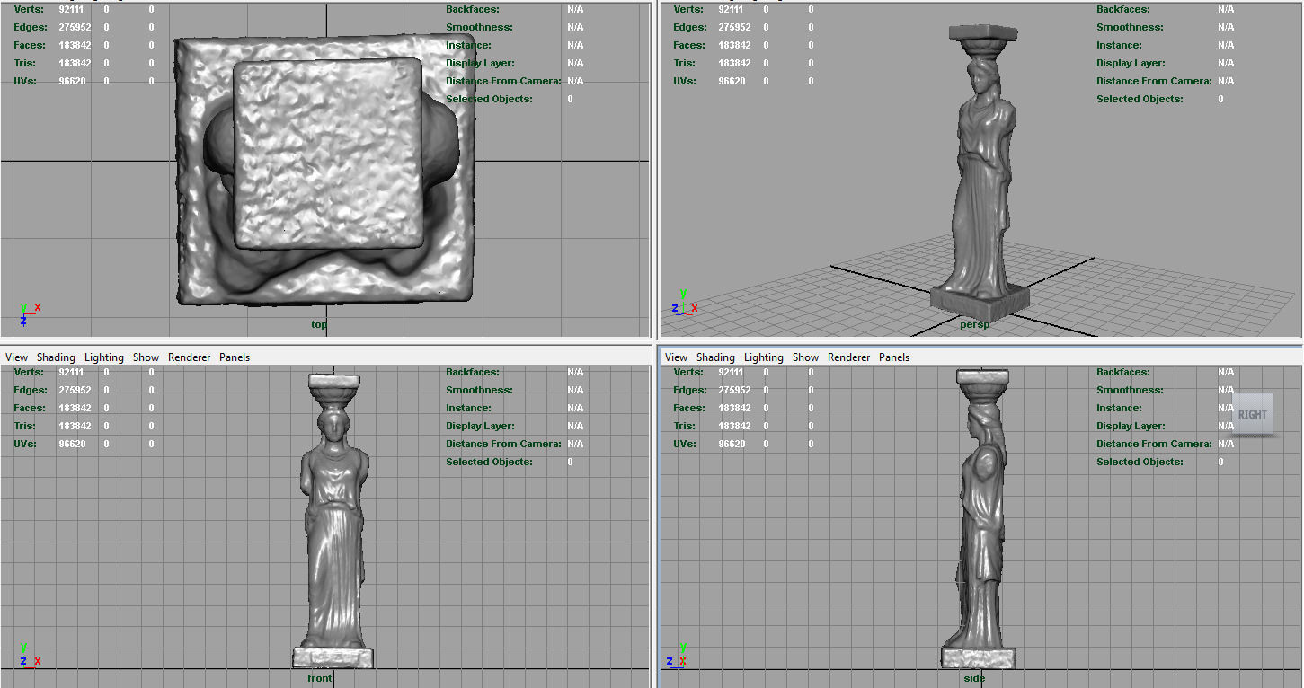 Caryatid Column Statue Low-poly 3D model_9