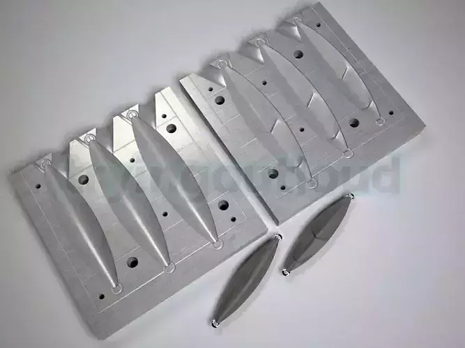 120-150-200 GR Flat Fall Slug MEtal Jig Mold