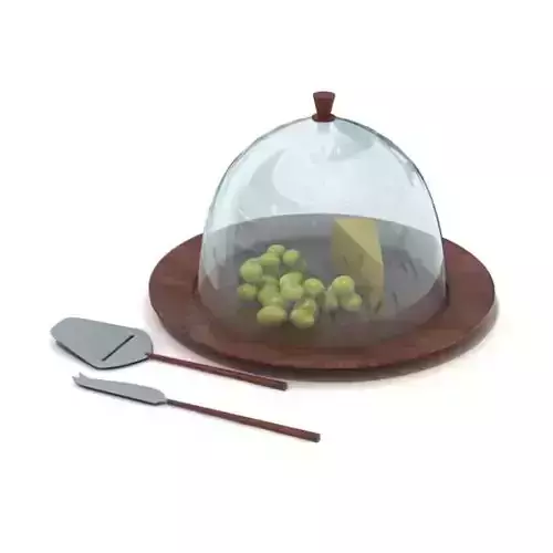 Wooden Covered Platter 3D model
