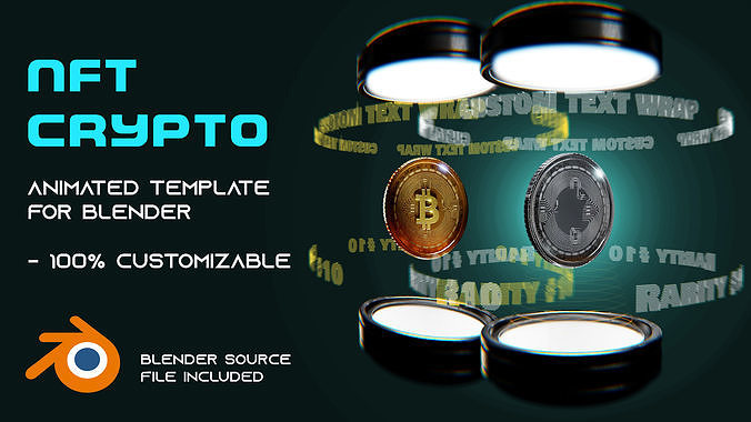 Nft Coin Blender Template Asset 3D model