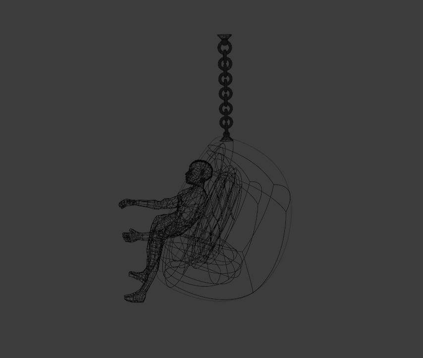 Egg Chair or Hanging Chair for living room or balcony ceiling 3D model_14