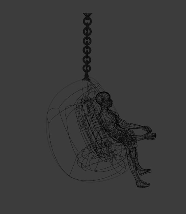 Egg Chair or Hanging Chair for living room or balcony ceiling 3D model_11