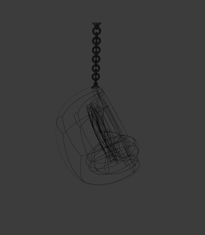 Egg Chair or Hanging Chair for living room or balcony ceiling 3D model_12