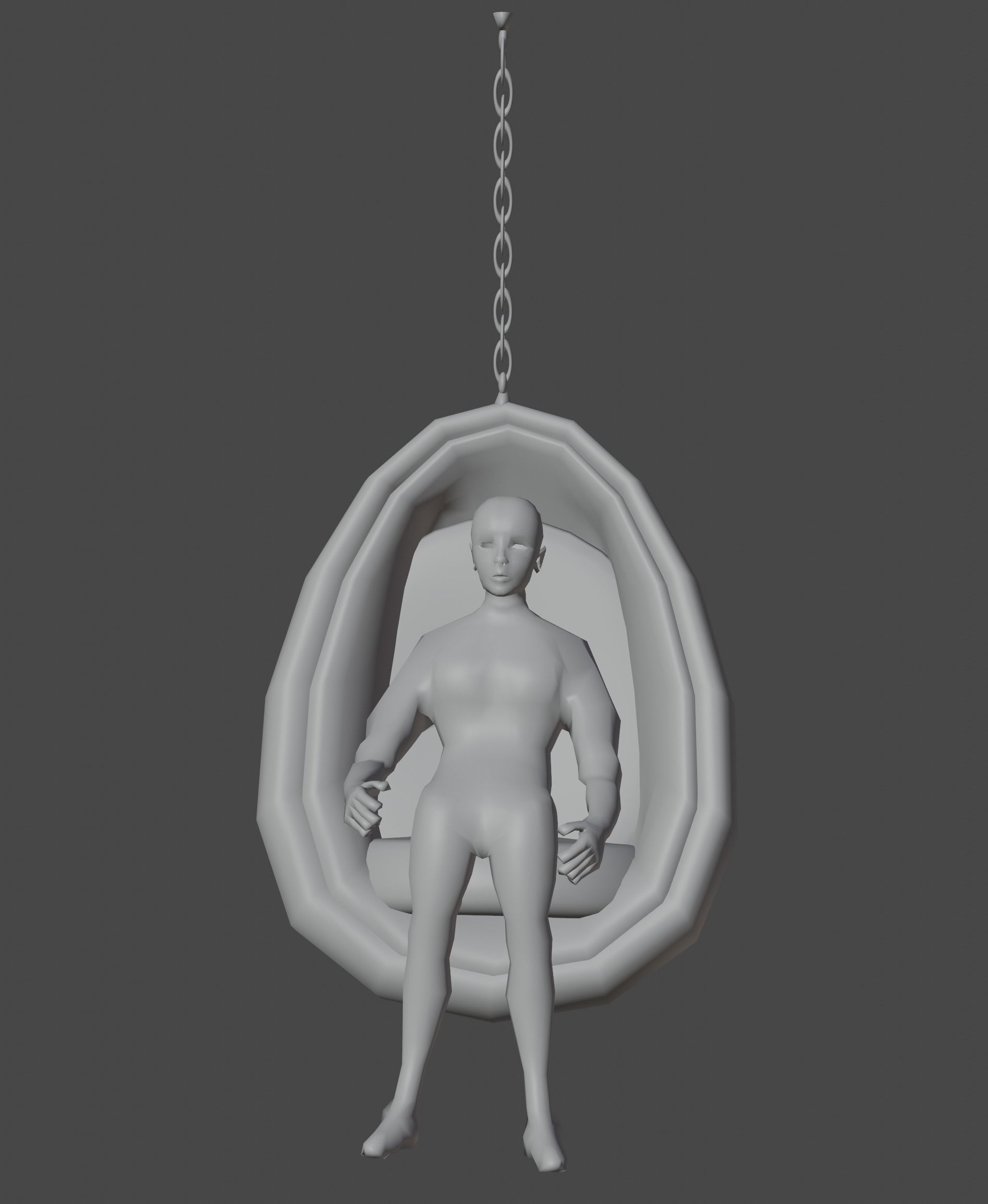 Egg Chair or Hanging Chair for living room or balcony ceiling 3D model_7