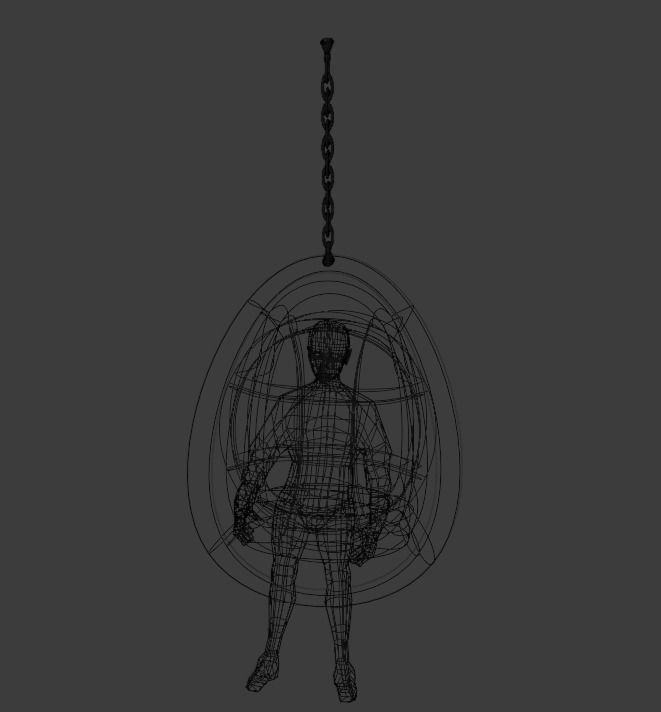 Egg Chair or Hanging Chair for living room or balcony ceiling 3D model_13