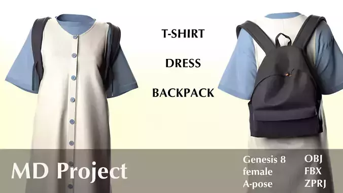 Female outfit wear with backpack