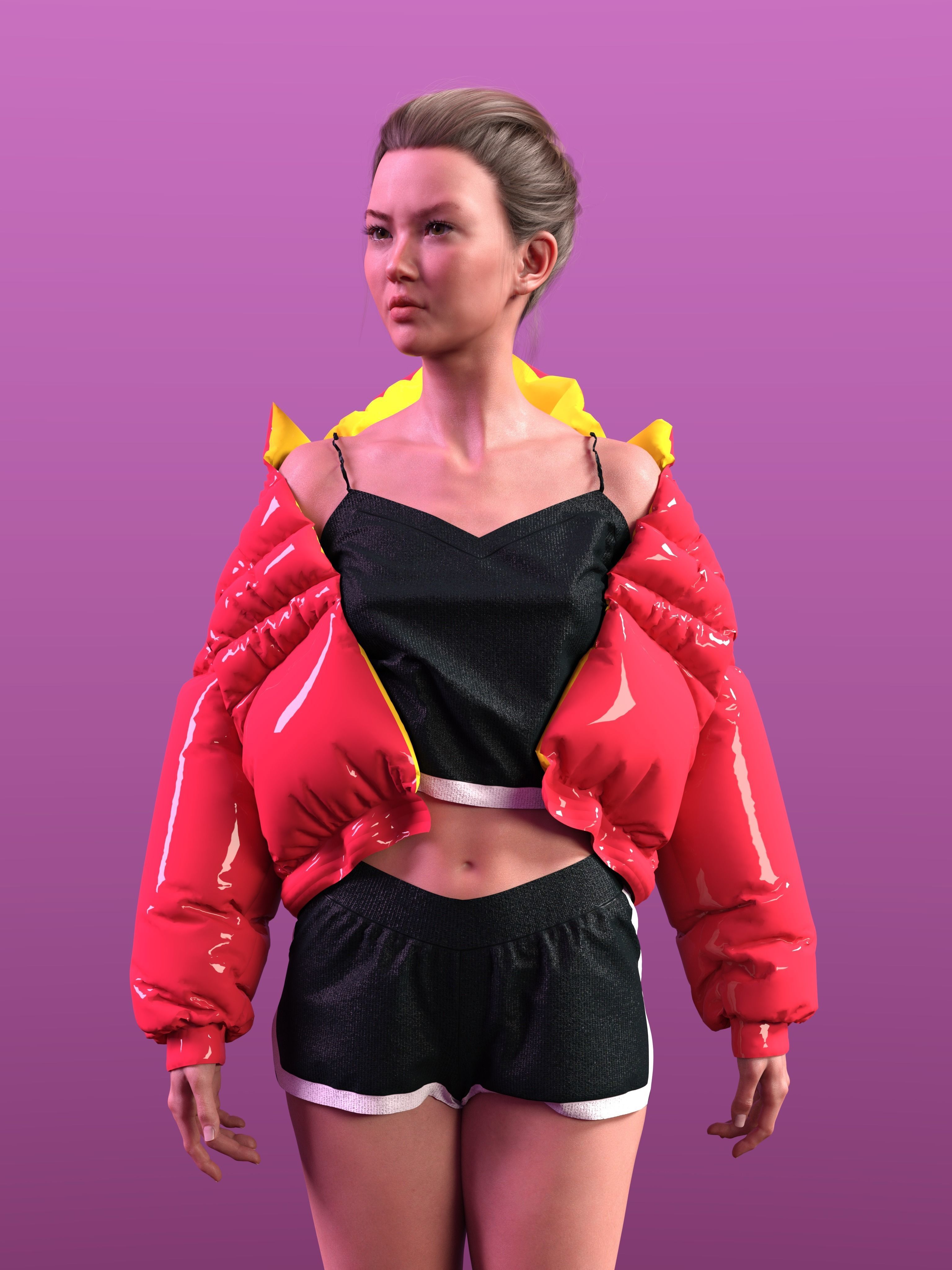 Female outfit wear 3 3D model_1
