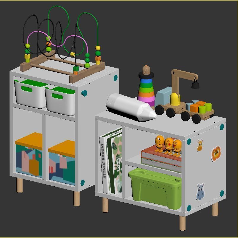 SMUSSLA Bedside tableshelf unit 3D model_5