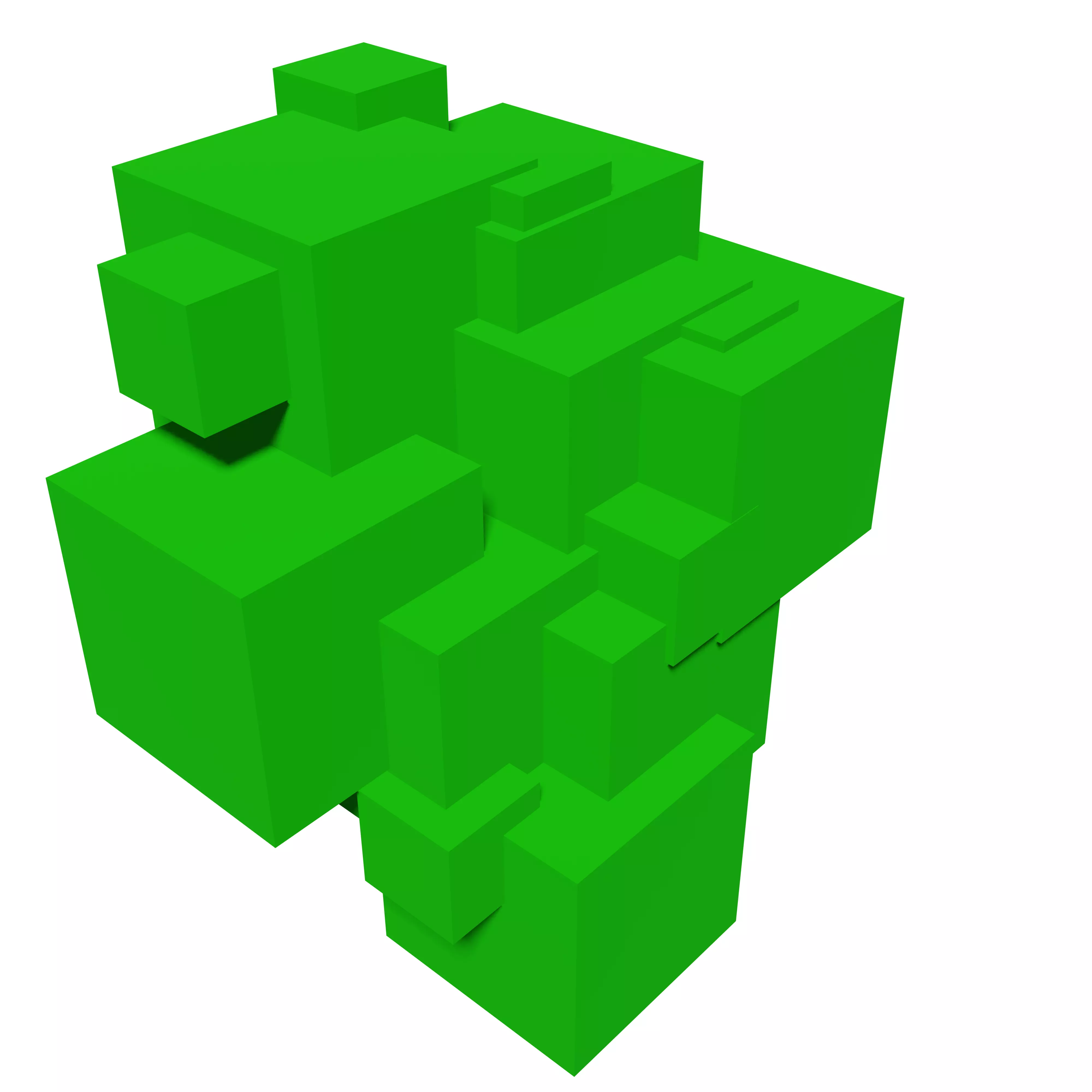 ABSTRACT 3D MODEL 2 cubes minecraft 3D print model_0