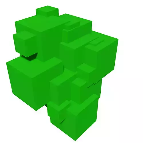 ABSTRACT 3D MODEL 2 cubes minecraft