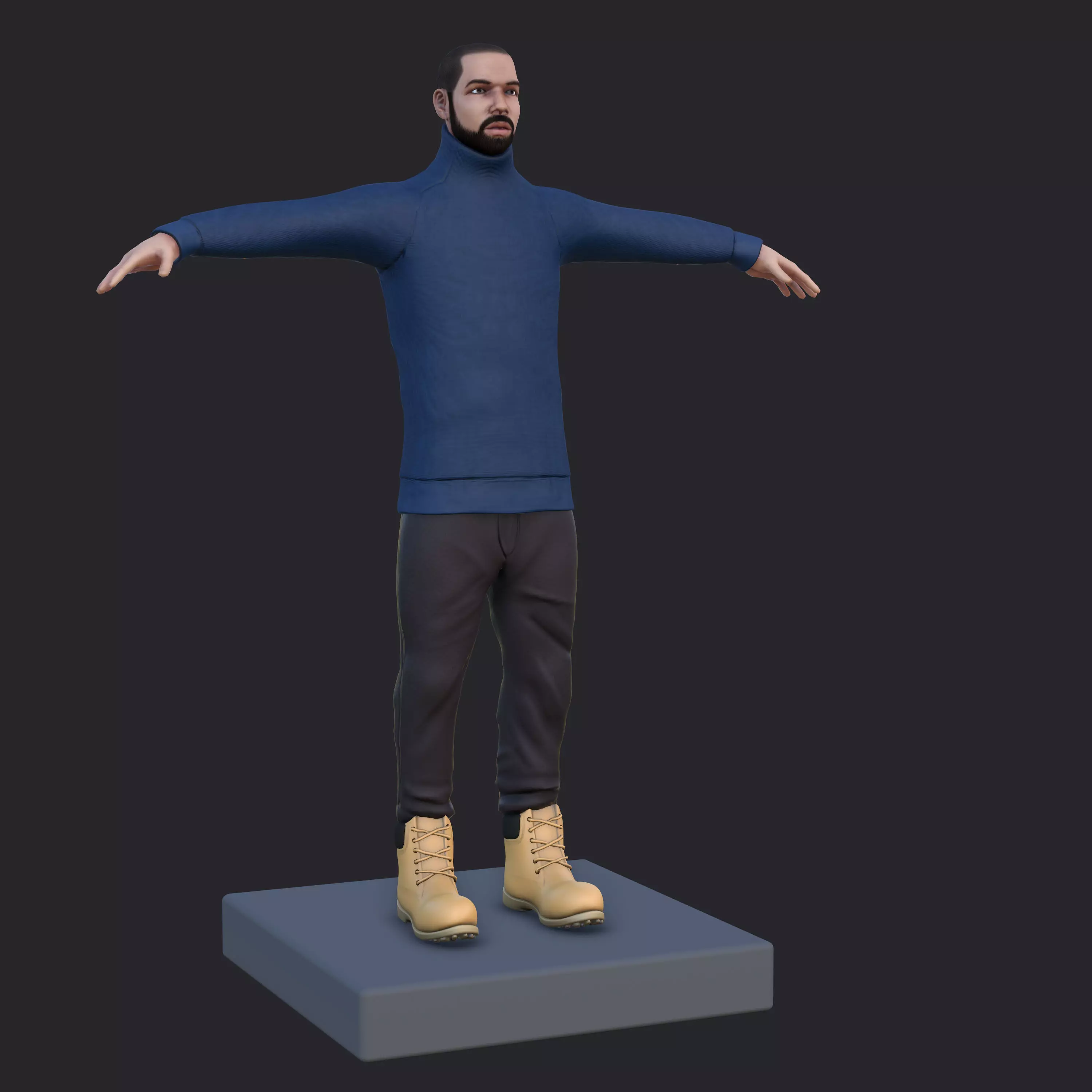 Drake singer low poly Now Available with Rigging Low-poly 3D model