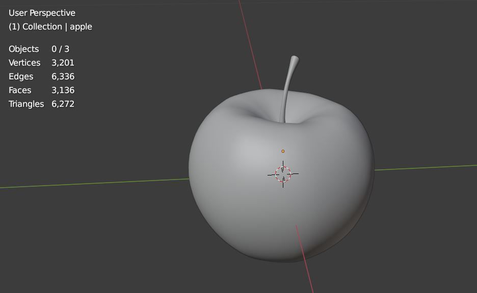 Red apple 3D model_7