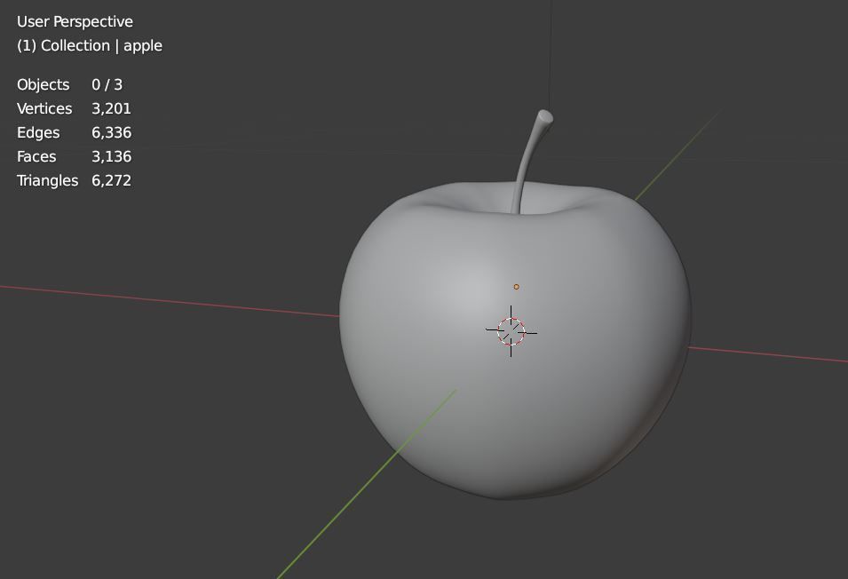Red apple 3D model_6