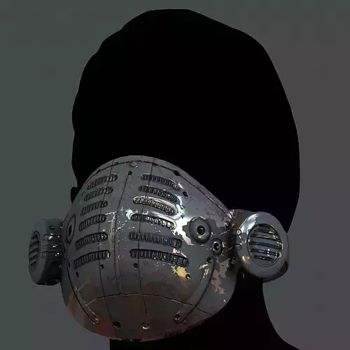 Gas mask helmet 3d model scifi Low-poly Low-poly 3D model