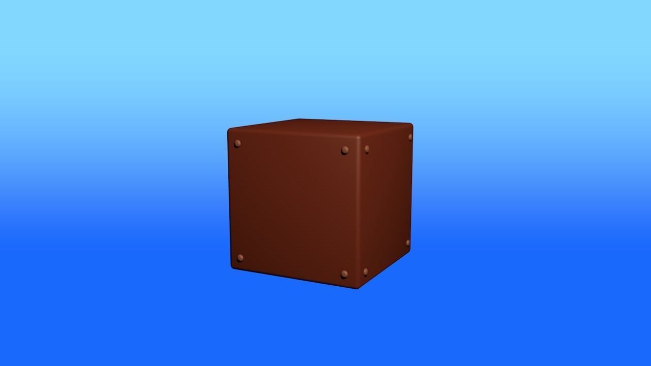 Super Mario blocks and coin Free low-poly 3D model_3