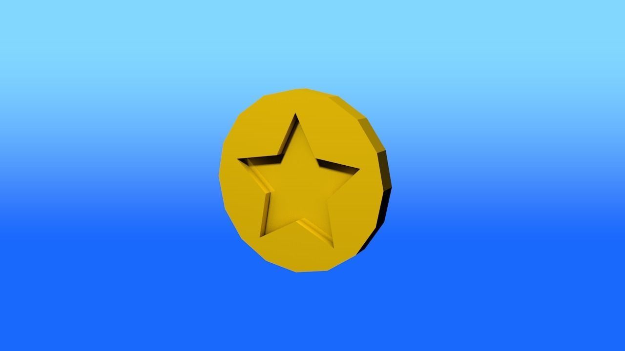 Super Mario blocks and coin Free low-poly 3D model_5