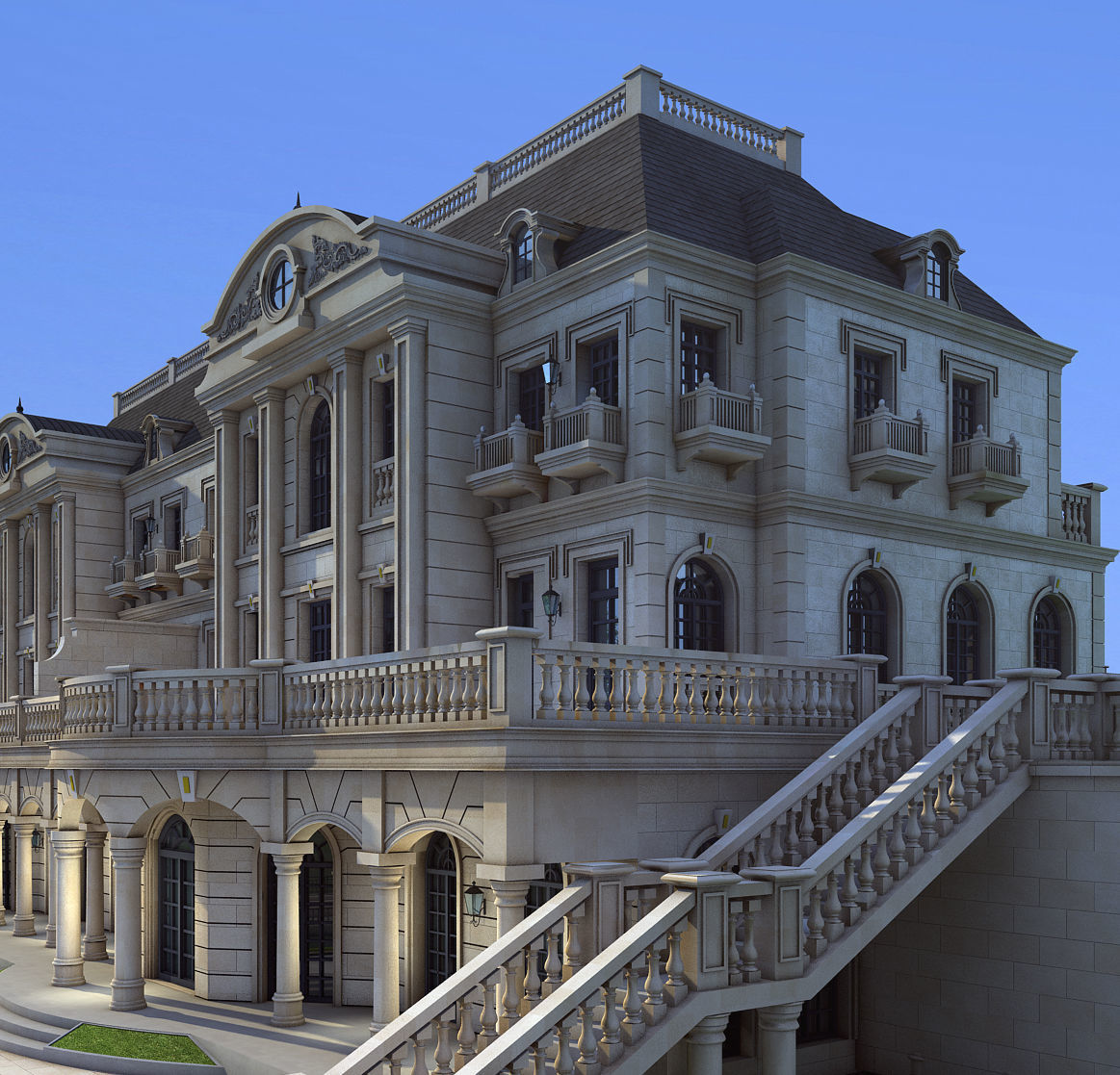 villa mansion in shanghai 3D model_7