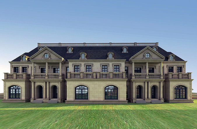 villa mansion in shanghai 3D model 6