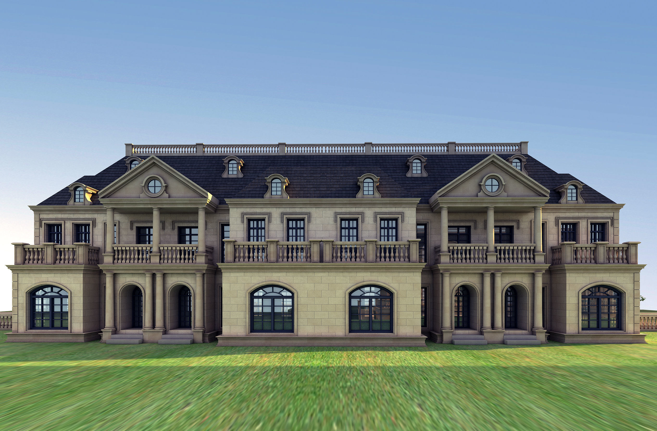 villa mansion in shanghai 3D model_5