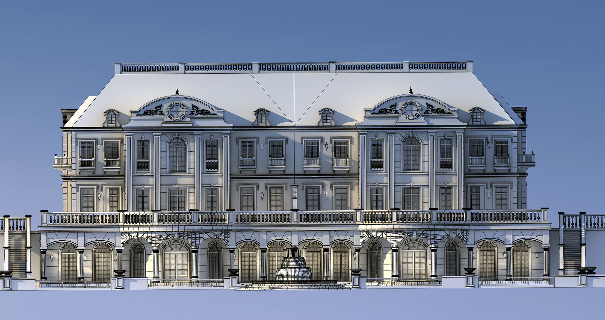 villa mansion in shanghai 3D model_13