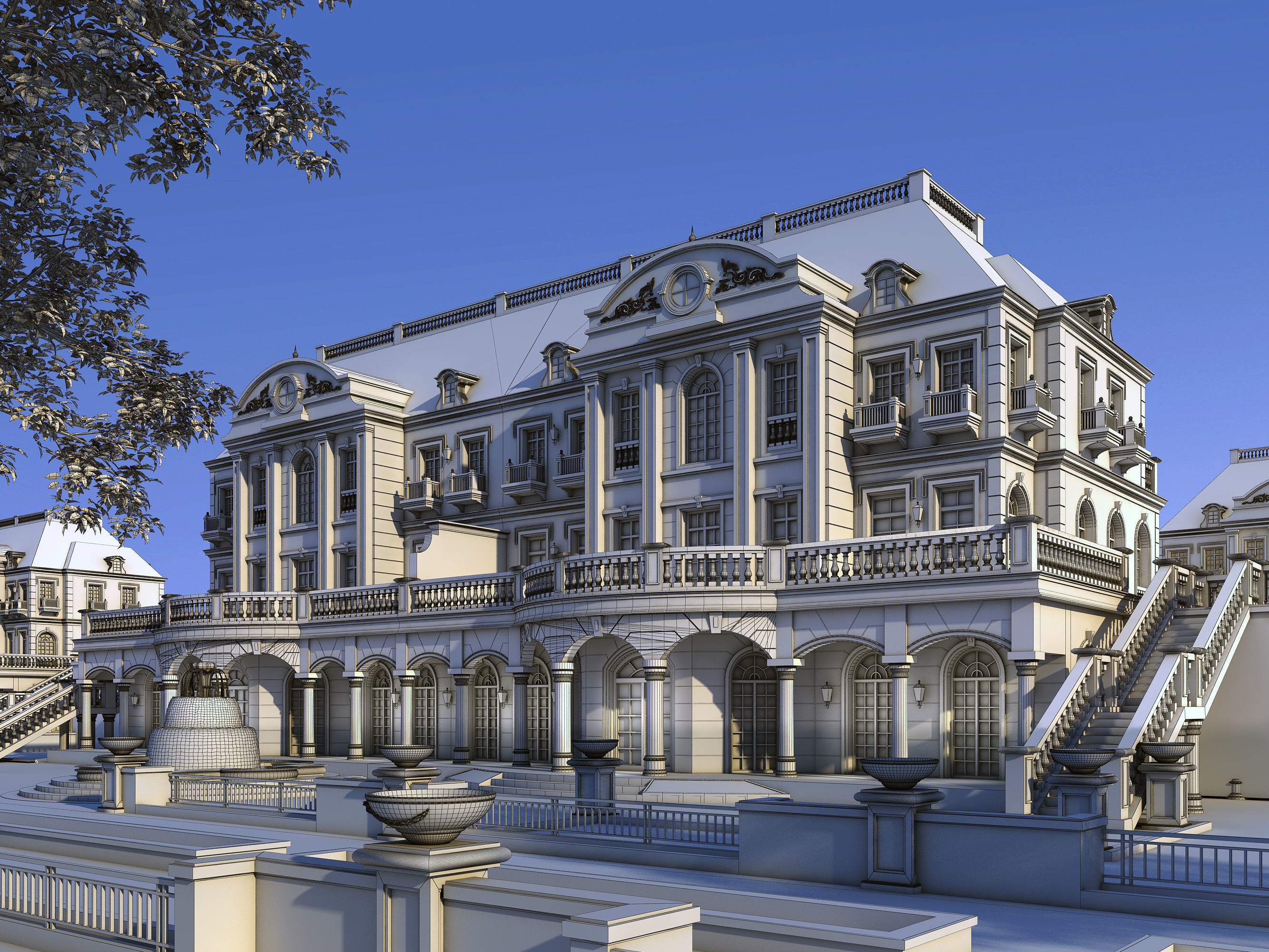 villa mansion in shanghai 3D model_8