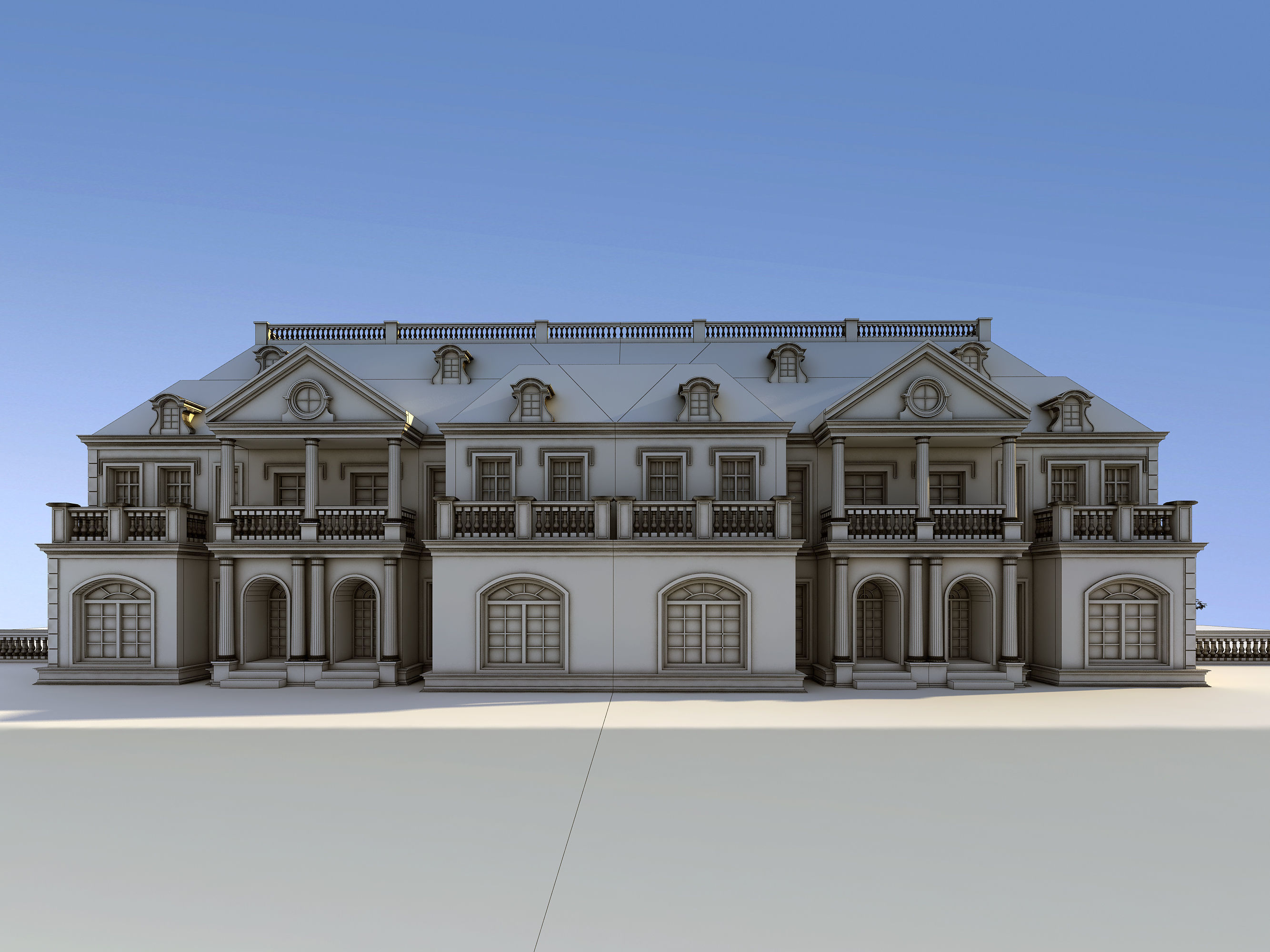 villa mansion in shanghai 3D model_10
