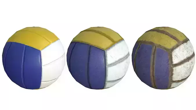 BeachVoleyball Low Poly PBR Model volleyball ball