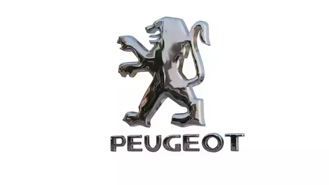 Peugeot Car Badge Low-poly 3D model