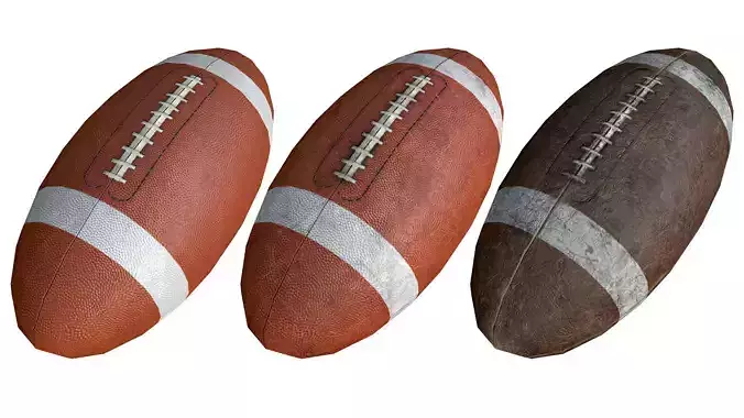 Rugby Low Poly PBR Model american football 3D model