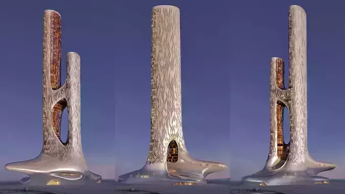 Futuristic building 40 3D model