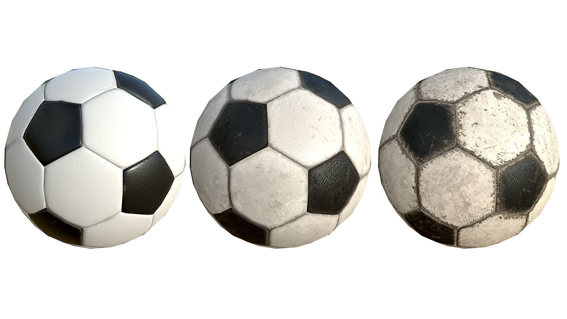 SportBalls Low Poly PBR Model three volleyball balls 3D model_3