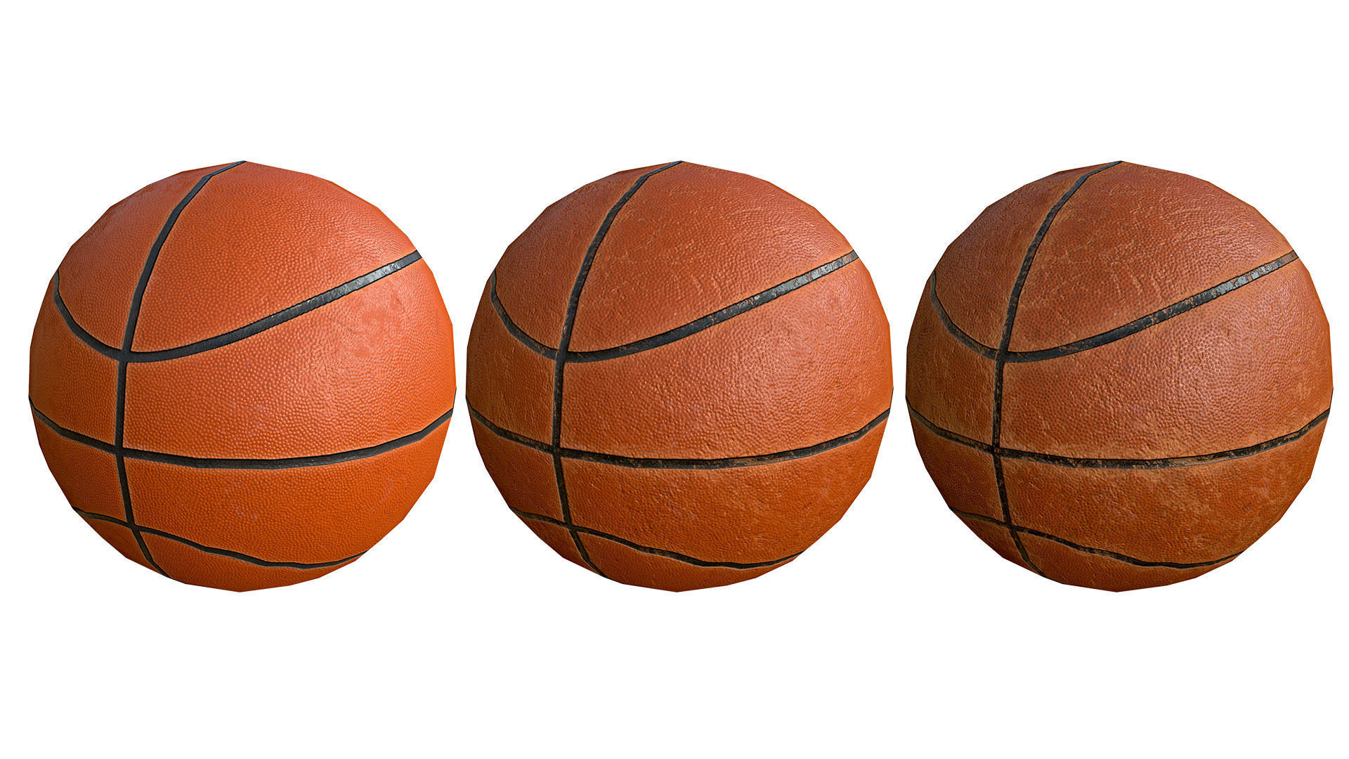 SportBalls Low Poly PBR Model three volleyball balls 3D model_6