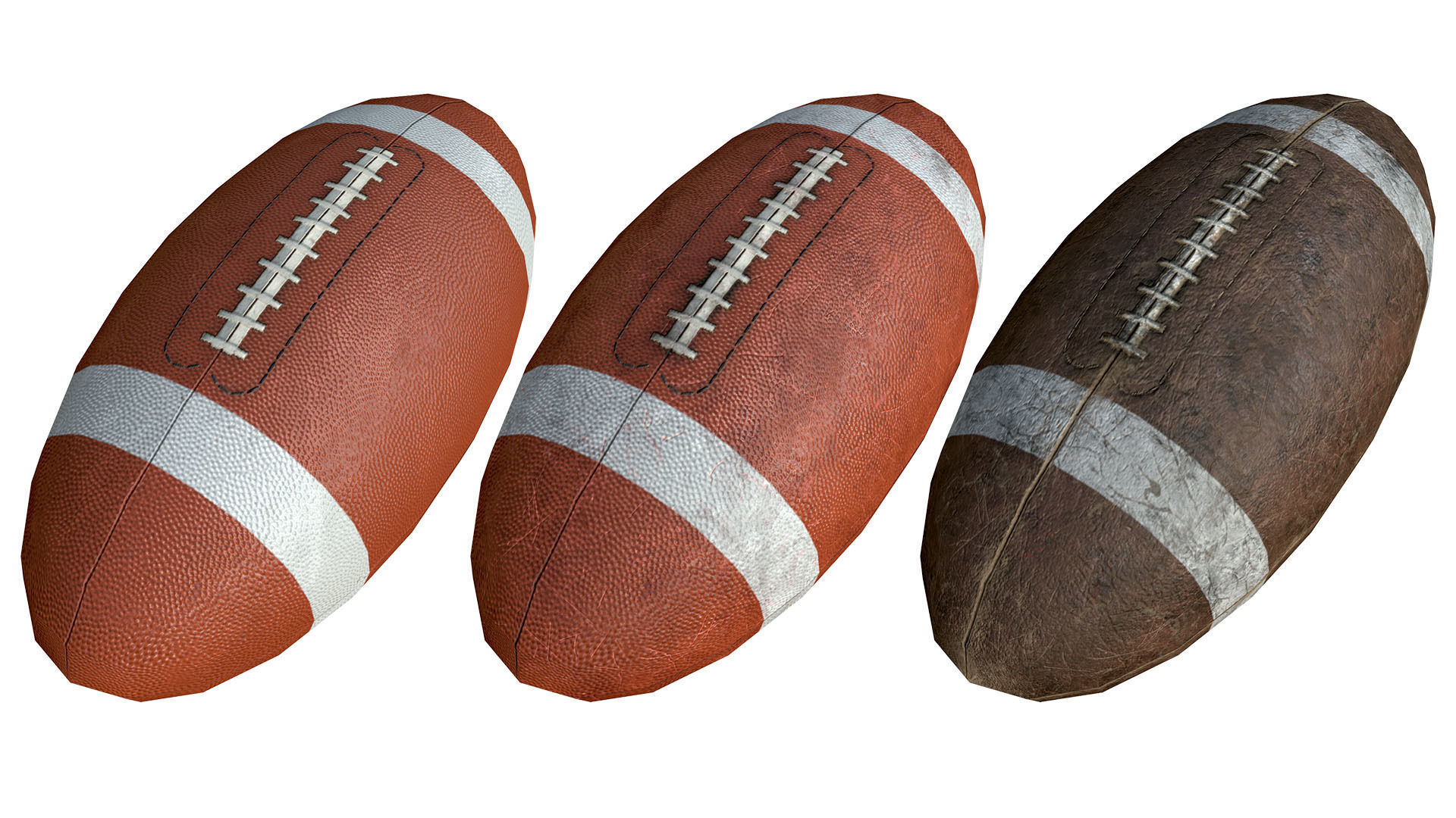 SportBalls Low Poly PBR Model three volleyball balls 3D model_4