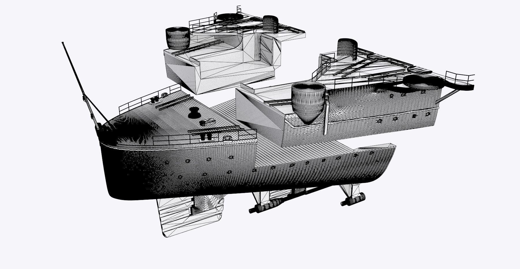 BATTLESHIP YAMATO - Personal license - 1-200 scale 3D print model_13