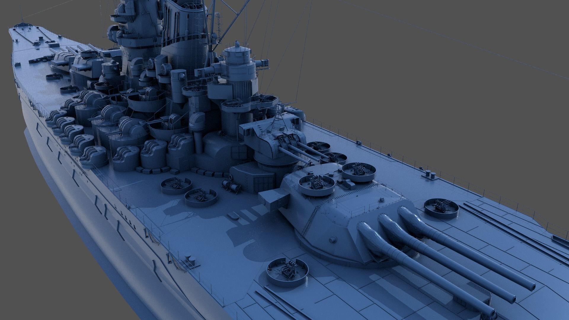 BATTLESHIP YAMATO - Personal license - 1-200 scale 3D print model_4