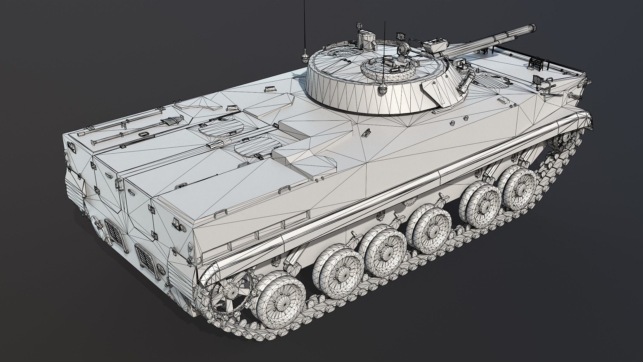 BMP-3 army tank Low-poly 3D model_11