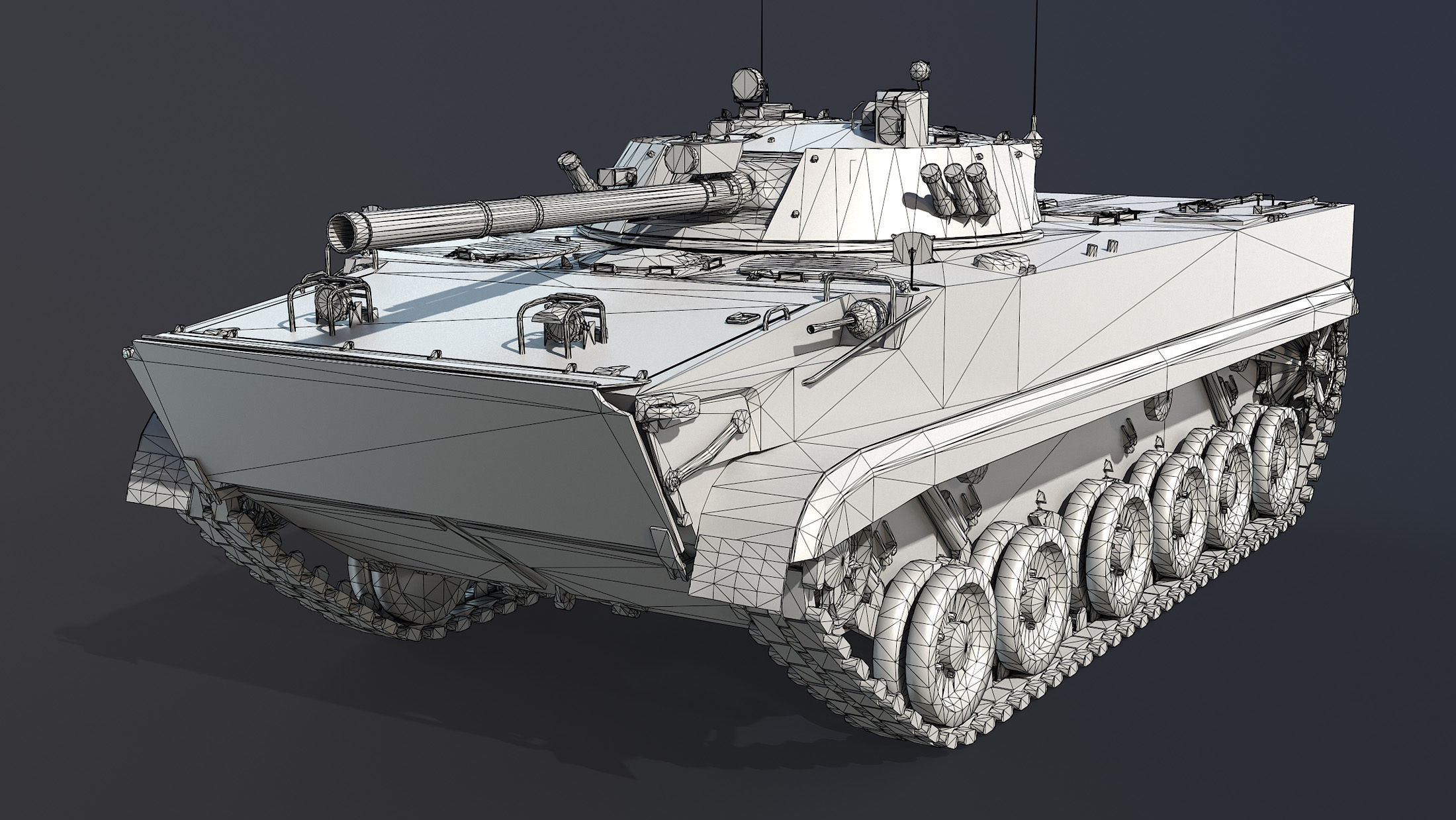 BMP-3 army tank Low-poly 3D model_10