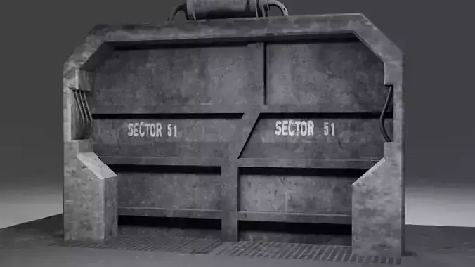 Door - Sci-fi Door - Low Poly Game Ready - 3D Model Low-poly 3D model