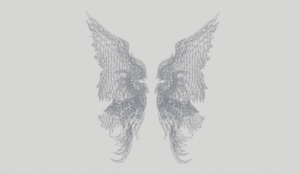 Futuristic Wing Low-poly 3D model_2