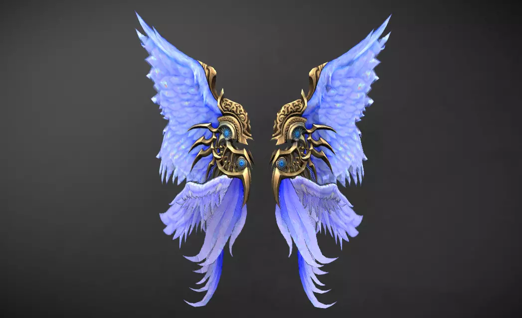 Futuristic Wing Low-poly 3D model_0