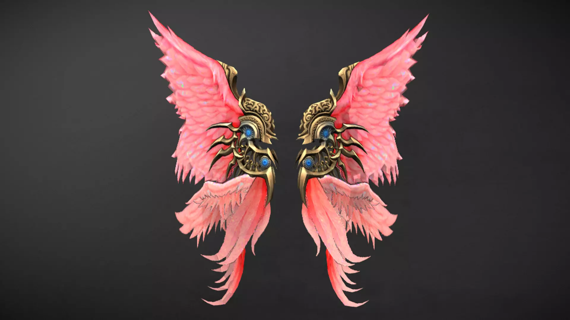 Futuristic Wing Low-poly 3D model_0