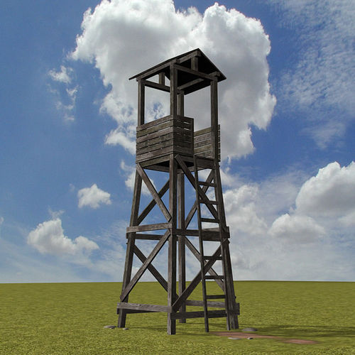 Guard tower 01 low poly Low-poly 3D model