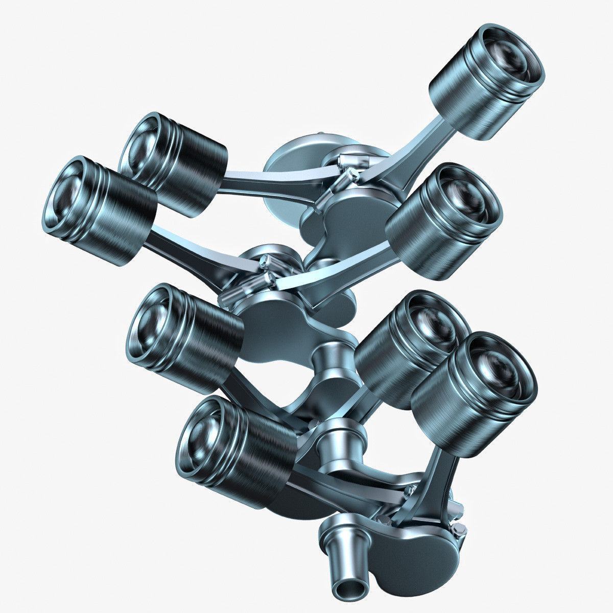 Car engine Animated 3D model_1