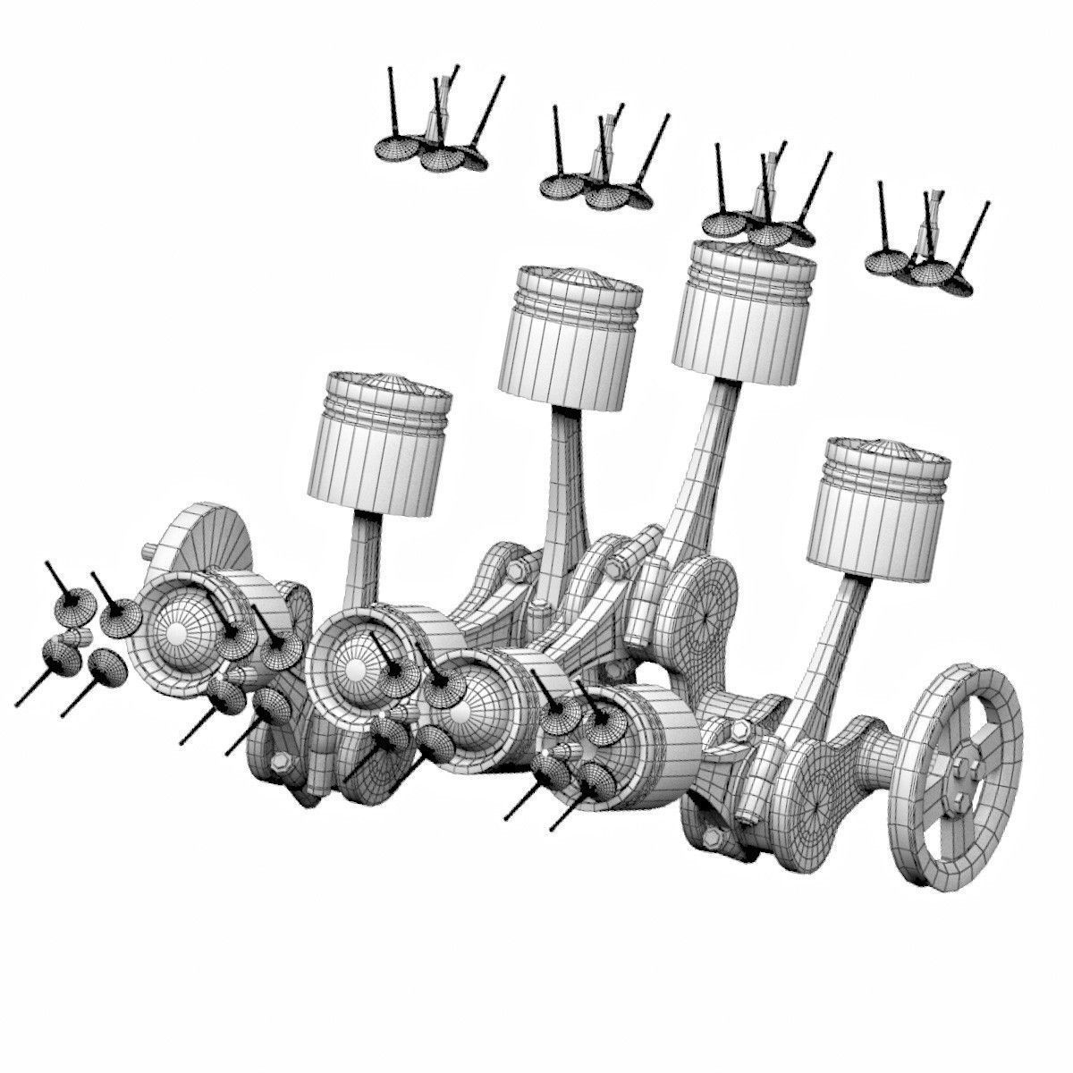 Car engine Animated 3D model animated rigged CGTrader