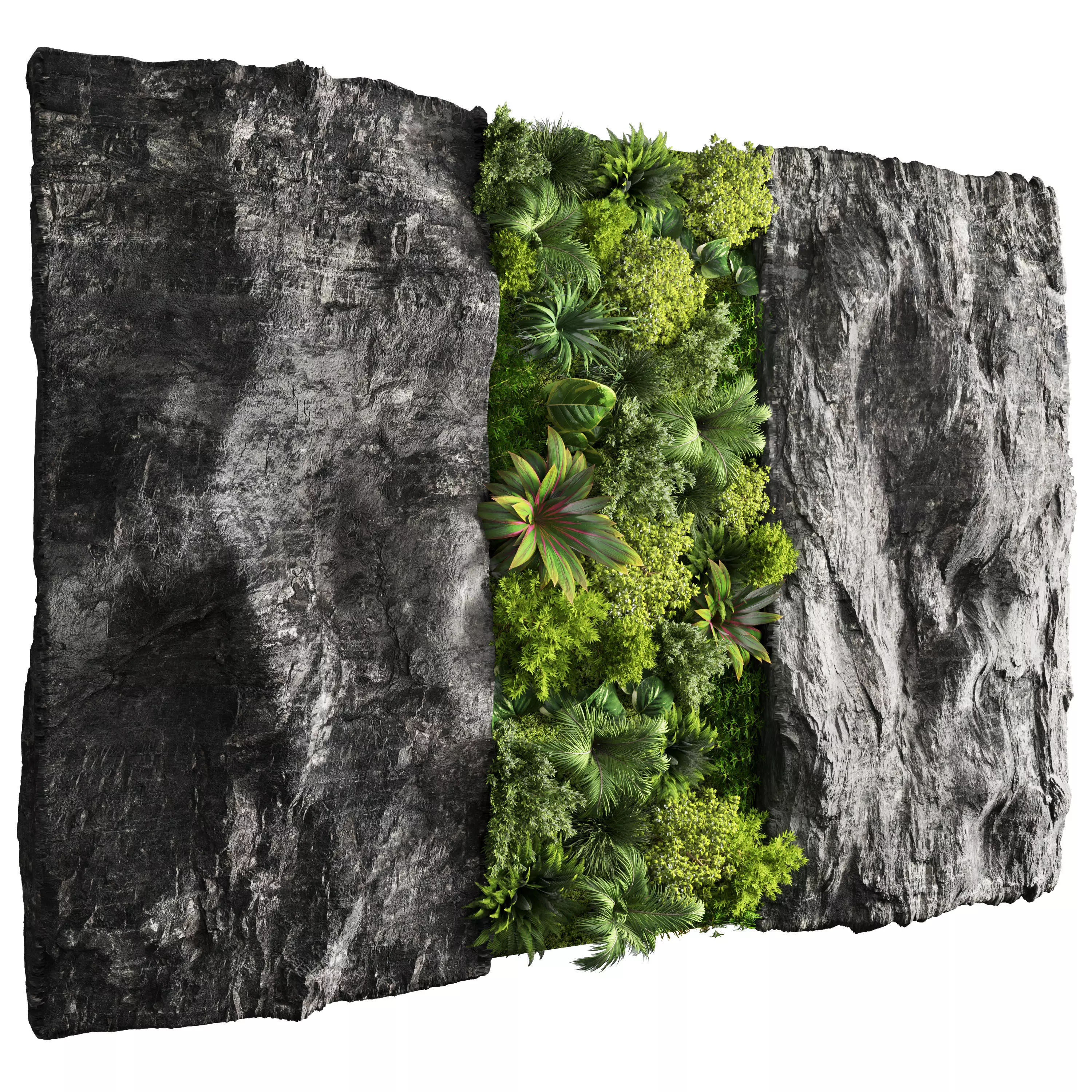 Rock frame Collection  Vertical graden garden wall decor  3D model_0