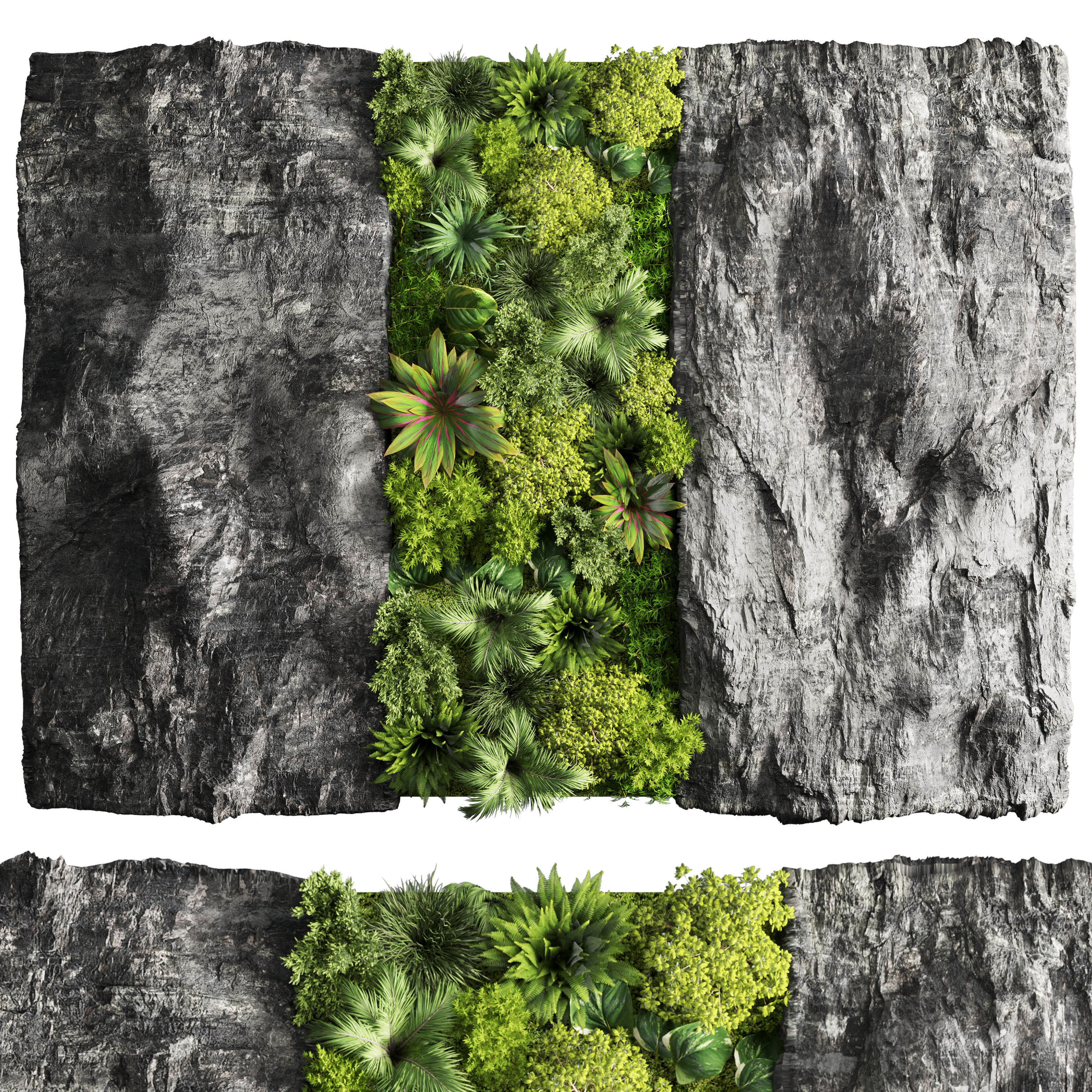 Rock frame Collection  Vertical graden garden wall decor  3D model_1